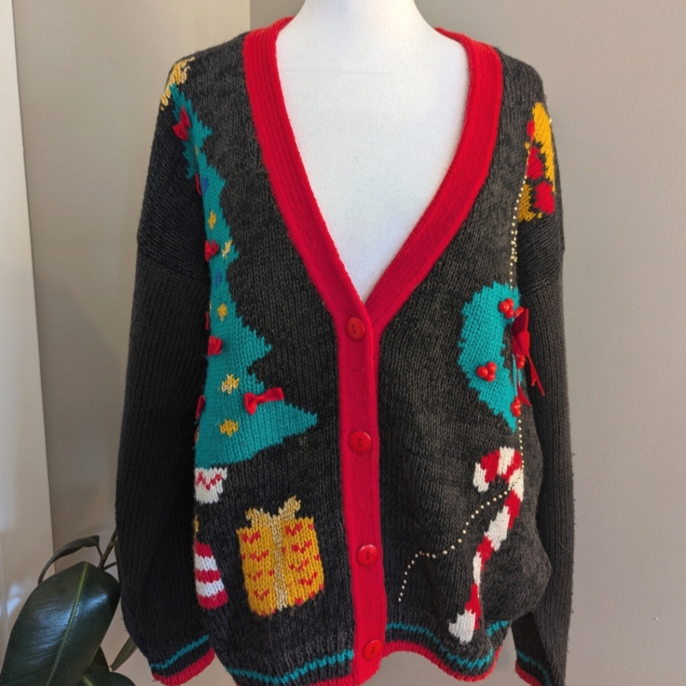 Vintage Christmas Sweater Knit embellished
